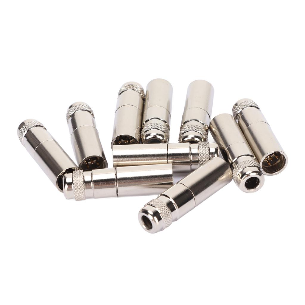 10 Stück 4-Pin XLR-Stecker Vollmetall-XLR-Stecker für Mixer, Mikrofon, Verstärker, Equalizer