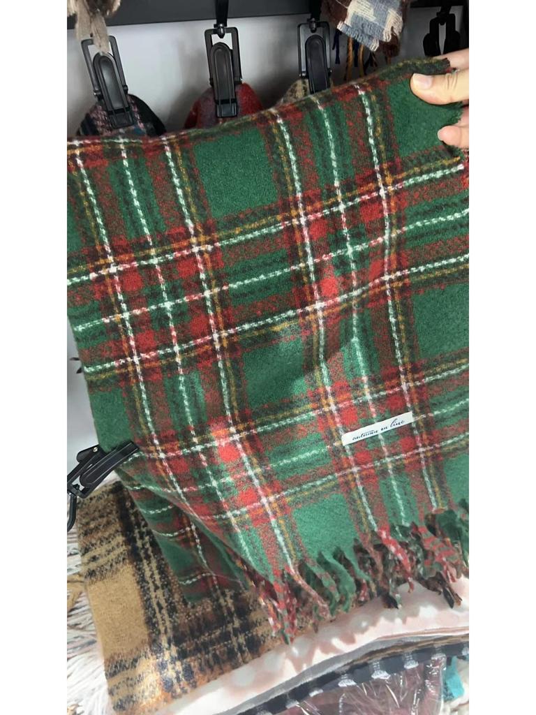 Versatile Red Plaid Scarf: Imitation Cashmere, Unisex, Autumn/Winter Style, Cozy Warmth for All