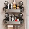 No Drilling Suction Cup Triangle Storage Rack Space Saving Strong Load-bearing Corner Storage Rack Rustproof Large Capacity