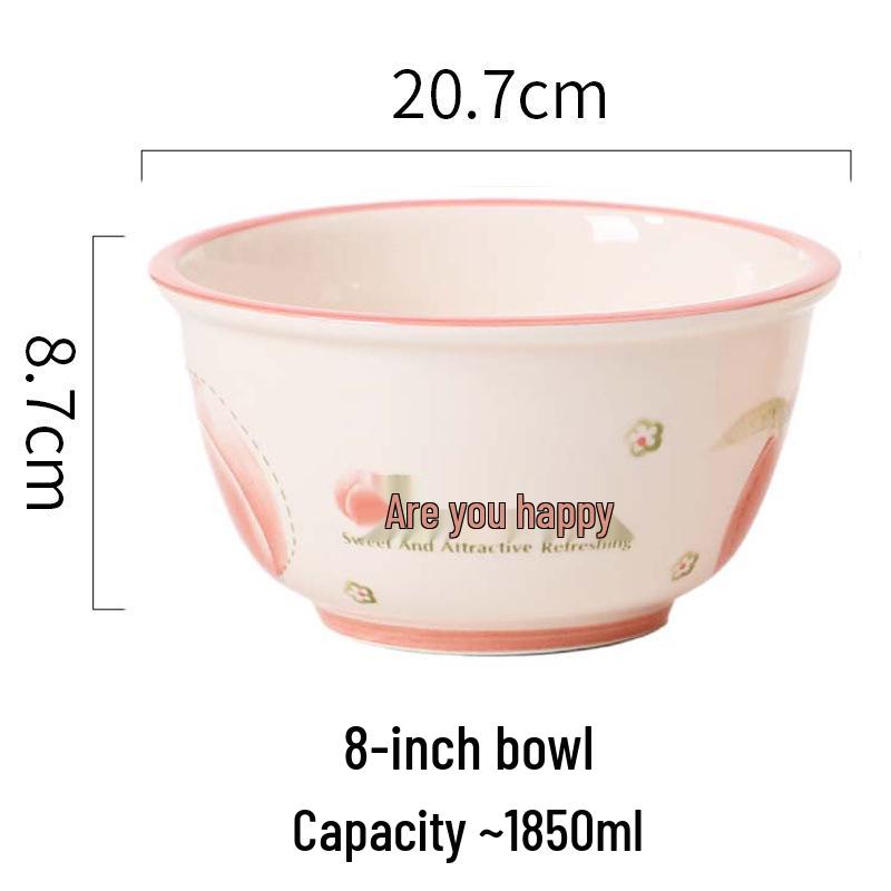 Buntes Unterglasur Keramik Geschirr Set: Reisschüssel, Teller und Suppenschüssel Kombination