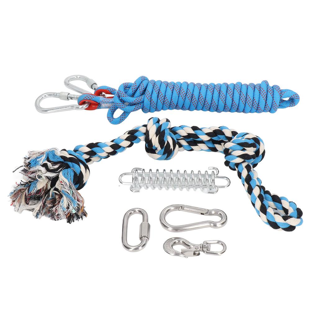 Spring Pole Dog Toy 360 Degree Rotating Muscle Builder Interactive Puppy Tug Rope Toy for Indoor
