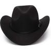 Cappello da Cowboy Unisex, Cappello Western da Uomo, Cappello da Cowboy in Feltro, Cappello da Esterno Regolabile