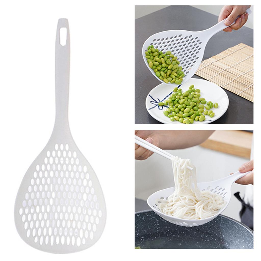 Écumoire à fentes en PP durable, résistante à la chaleur, à long manche, ergonomique, multifonction