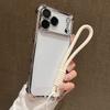 Luxury Plating Clear With Candy Lanyard Shockproof Bumper Phone Case For 17 Pro Max 17 Pro 17 Air Hand Wrist Strap Cover