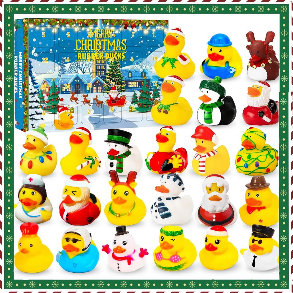 Christmas Rubber Duck Advent Calendar ,24 Days Christmas Countdown Calendar,24 Rubber Ducks for Boys Girls Christmas Party