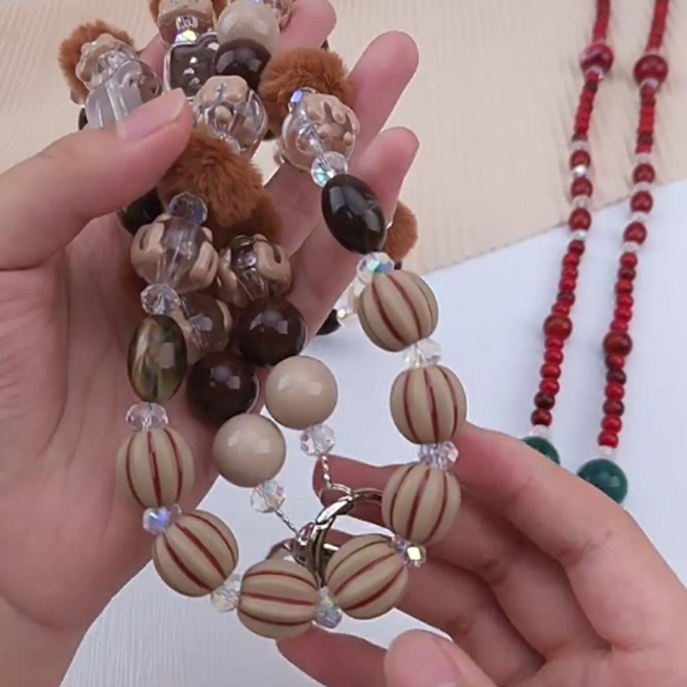 Beads Mobile Phone Lanyard Bowknot Phone Neck Straps Crossbody Phone Strap  Lanyard Patch