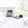 Totenkopf Rose Blumen Emaille Pins Gotische Blume Skelett Brosche Denim Rucksack Revers Pin Punk Dunkles Abzeichen Schmuck für Männer Frauen Geschenk