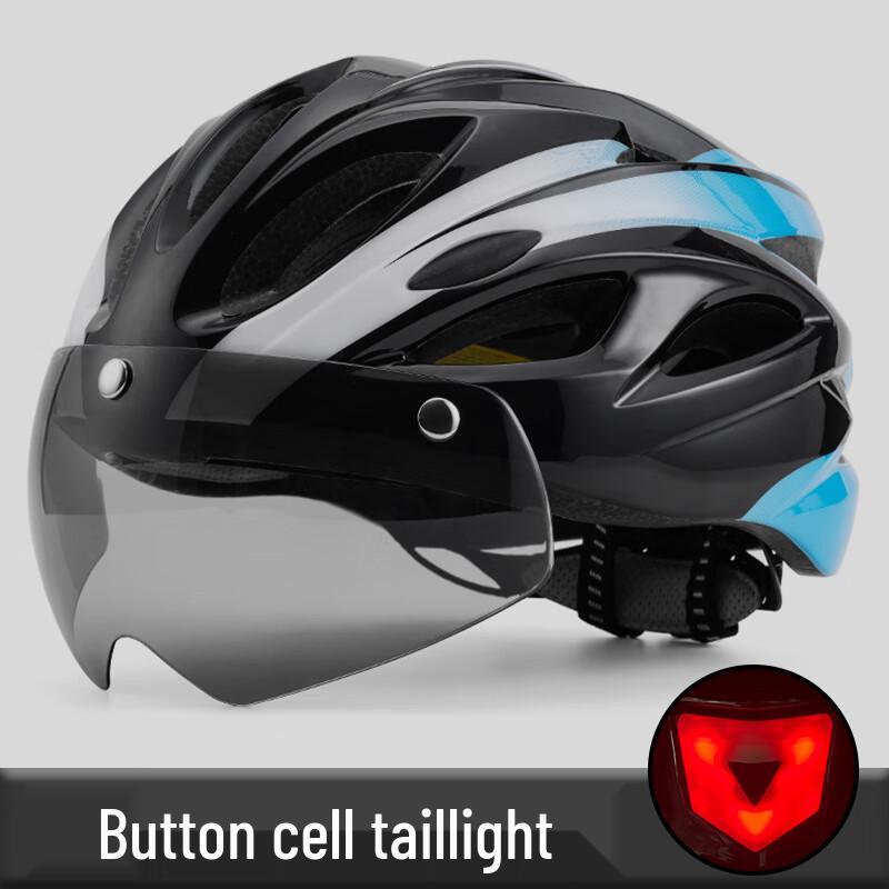 Integrated Molding Bicycle Helmet with Magnetic Goggle and Taillight