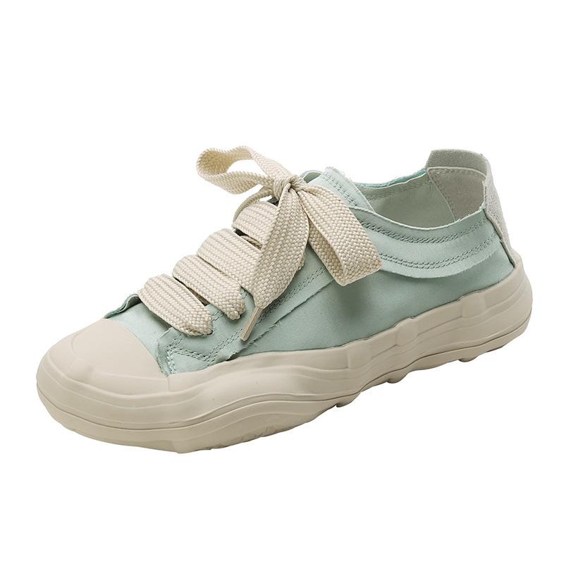 Grape mother studiolee summer round head lace-up canvas shoes versatile dissolving semi-drag casual sports board shoes women