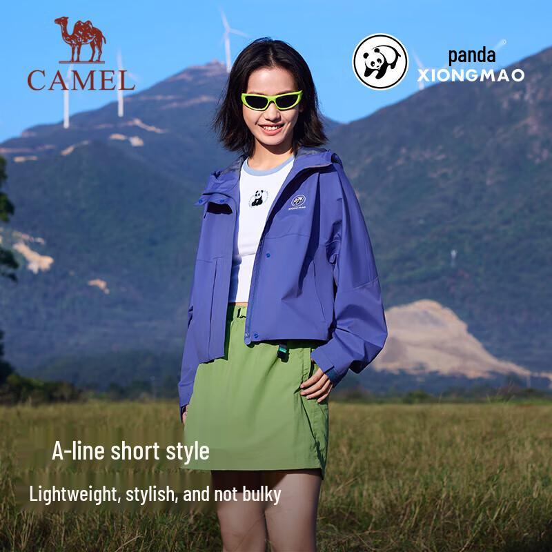 CAMEL Women's Outdoor Windproof Waterproof Short Windbreaker