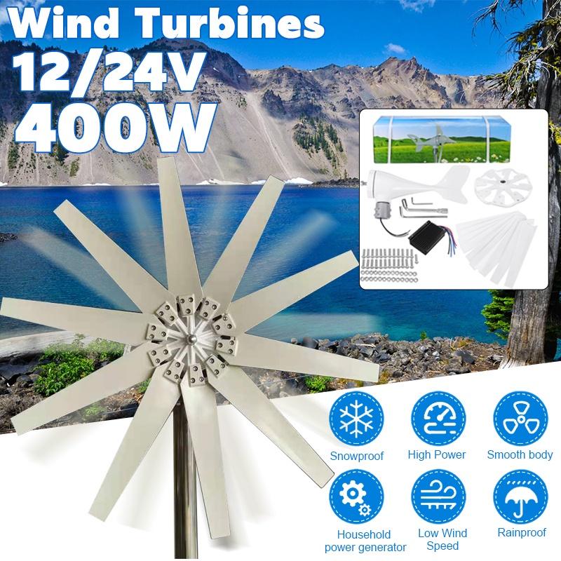 8000w 12 / 24V Wind Turbine with 10 Blades MPPT Controller Small Wind Turbine for Home Use Low Noise High Efficiency