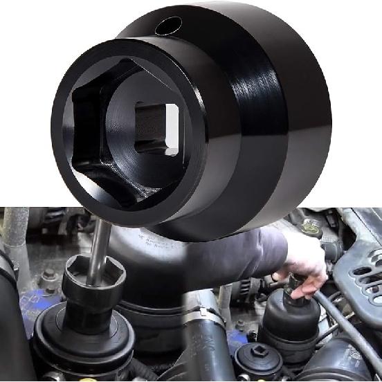 Fuel Filter/Oil Filter Socket 24Mm / 36Mm Reversible Fuel Filter Cap Remover And Taller Assistant For 2003-2010 6.0L / 6.4L Ford Powerstroke Diesel