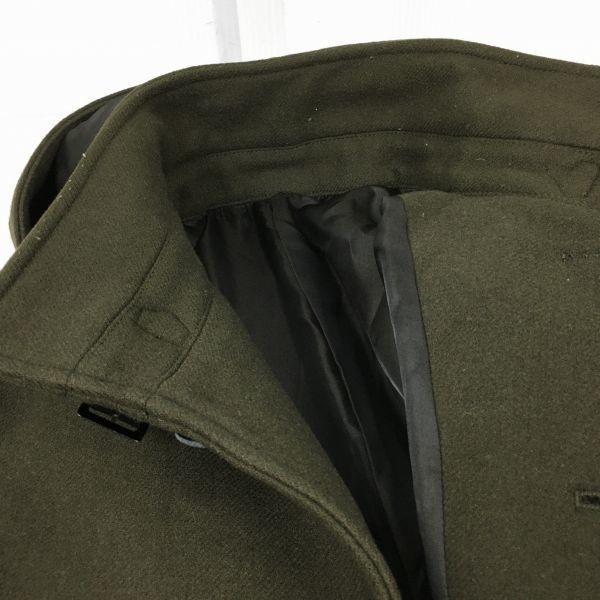 JOURNAL STANDARD Wool Short Coat Olive Men's S with Hood and Leather Belt(USED)