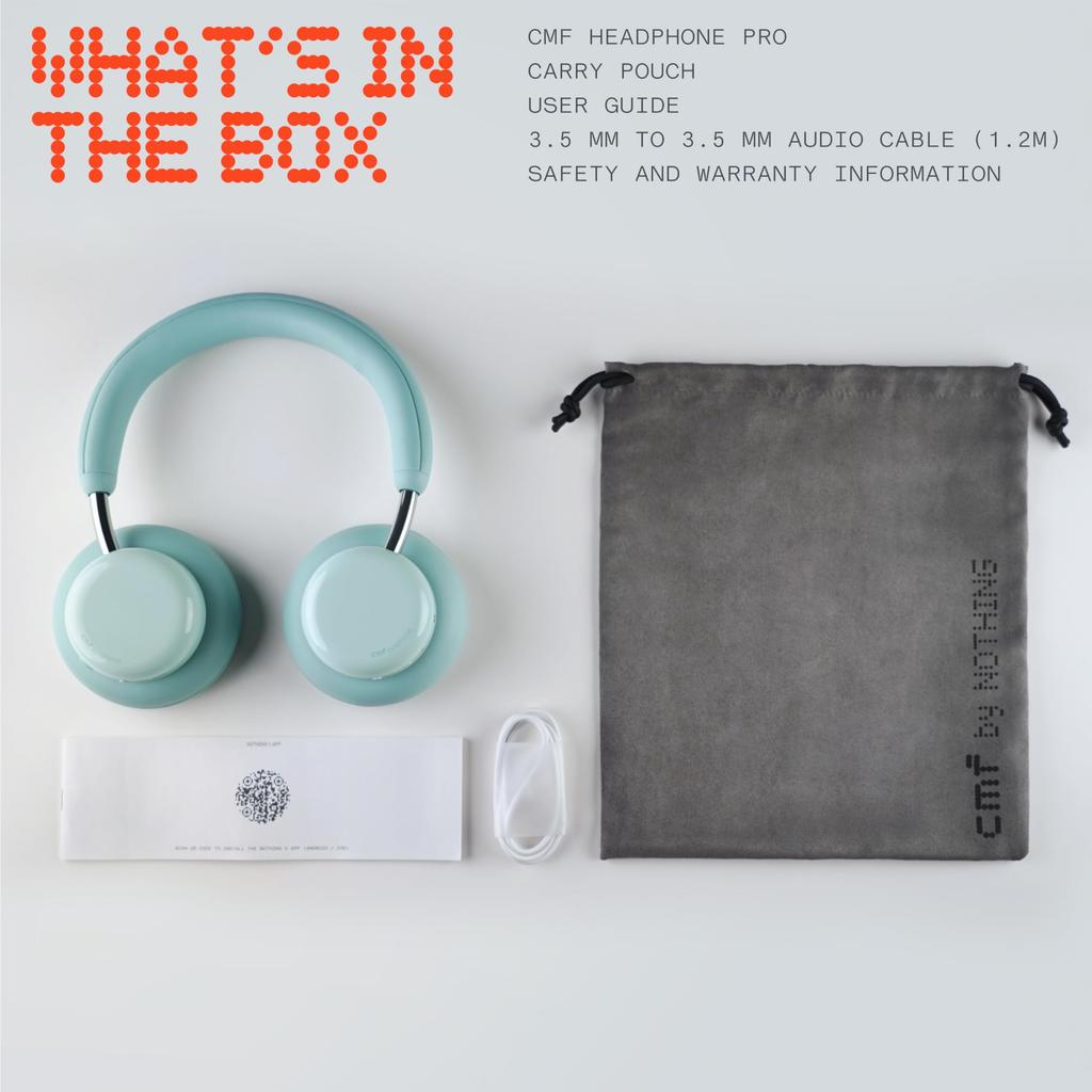 CMF by Nothing Headphone Pro Bluetooth Up to 100 Hours Hybrid Active Noise LDAC 40mm Spatial Wireless Lightweight Over-Ear Headphones, 5.3, Playback,
