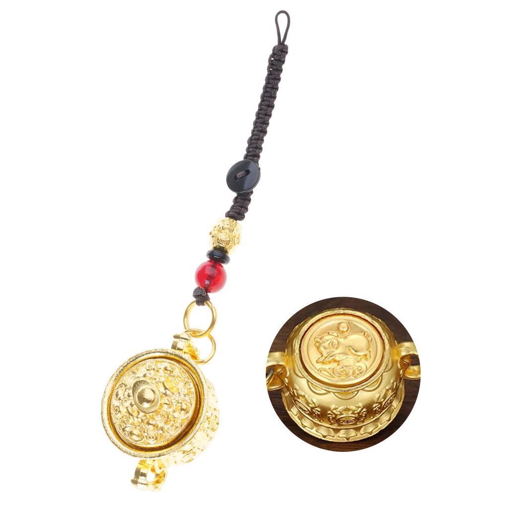Zodiac Fortune Keychain Lucky Charm Treasure Basin Designs Keyrings for Prosperity and Wealth In Premium Alloy