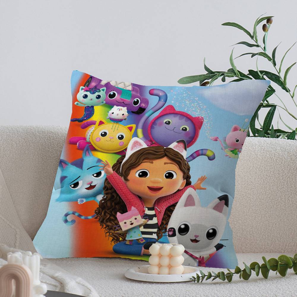 Funny Gabbys Dollhouse Cushion Cover Car Throw Pillow Case For Sofa Car Christmas Gift 40x40cm 45x45cm