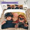 Set Copripiumino con Fantasia Jujutsu Kaisen Copripiumino Federa Decorazione per la Casa Regalo di Compleanno (1 * copripiumino + 2 * federe senza imbottitura)