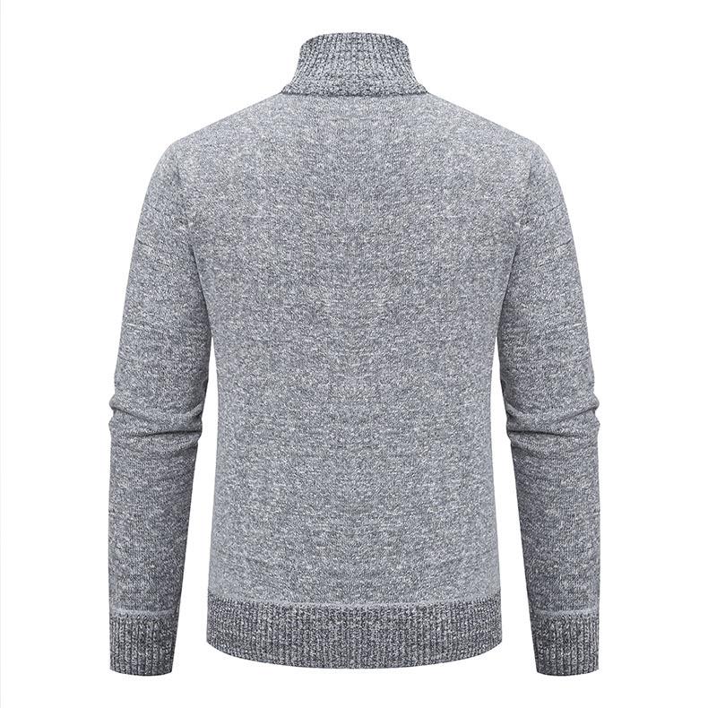 Pánský pletený kardiganový svetr s fleecovou podšívkou v korejském stylu na podzim/zimu 2024: Trendy Silné Svrchní Oblečení