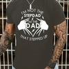 Summer Casual Loose Size 100% Cotton Dad Stepped 'Stepdad Print Round Neck Short Sleeve T-shirt Top