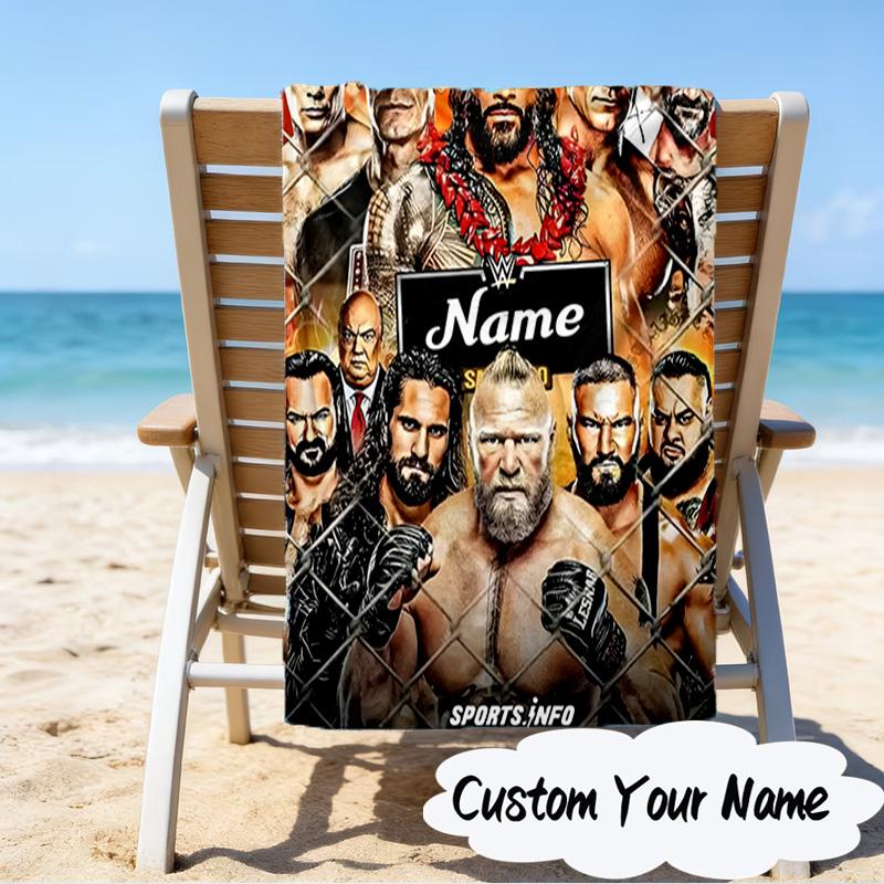 Custom Name Unite wrestling Legends Microfiber Beach Towel Super Soft & Absorbent for Bath, Beach, Travel  Bath Time Accessory, Fan gifts