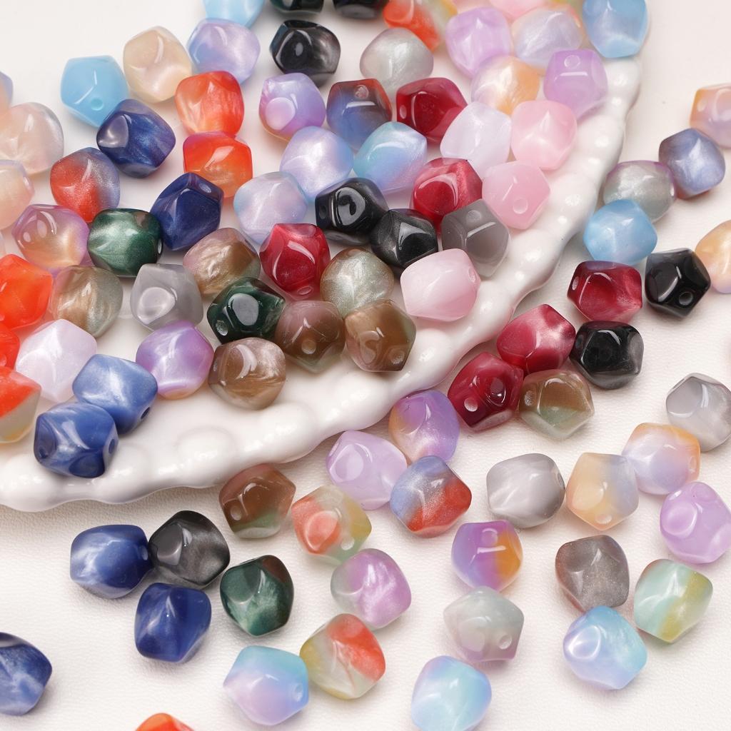 10mm 10Pcs Resin Octagon Beads Imitation Cat Eye Beads DIY Bracelet Necklace Earrings Jewelry Accessories