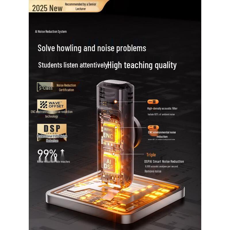 KINYO M12 Portable Voice Amplifier with Wireless Lavalier Microphone CN Plug (adapter Included)