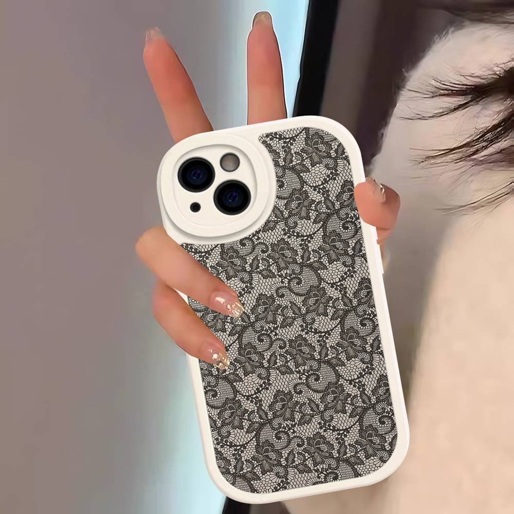 

Lace Style Cool Girl Phone Case For IPhone 16 15 14 13 12 11 Pro Max Plus Soft Leather Cover iPhone 14pro max