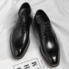 Klassische Italienische Luxusmarke Herren Elegante Schwarze Anzugschuhe Authentisch Echtes Leder Schnürung Oxfords Business Soziale Fußbekleidung