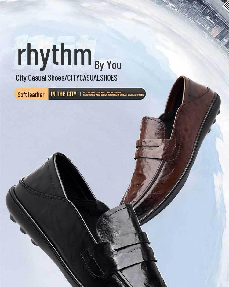 Men's Spring & Summer Leather Loafers: British Formal & Casual Slip-On Shoes