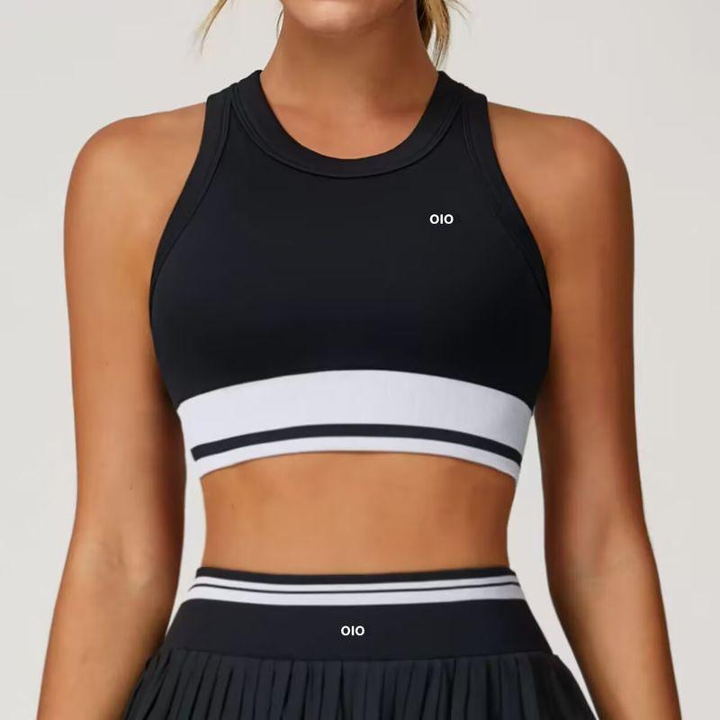 Oiob Seamless Yoga Vest Contrast Color Tight I-Shaped Beauty Back Underwear Fitness Running Short Tennis Sports Top