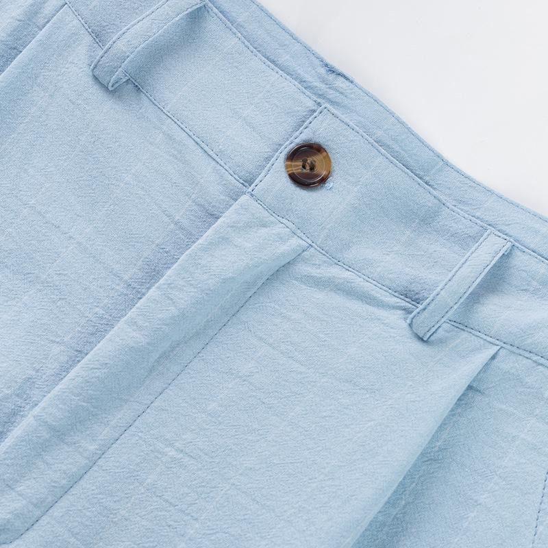 Men's Striped Linen Trousers - Casual Loose Fit for Spring/Autumn