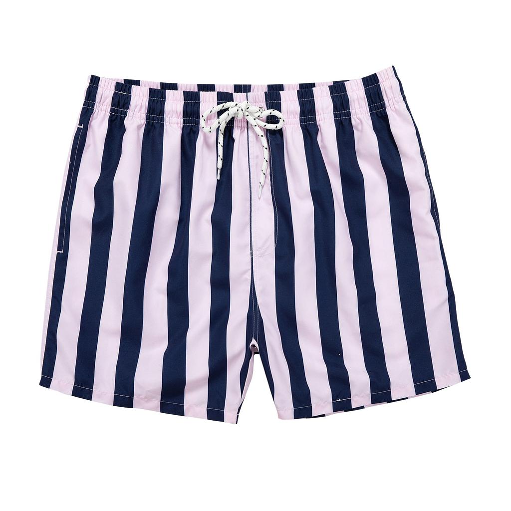 Men's Striped Print Casual Fashion Shorts Men's Printed Loose Breathable Shorts