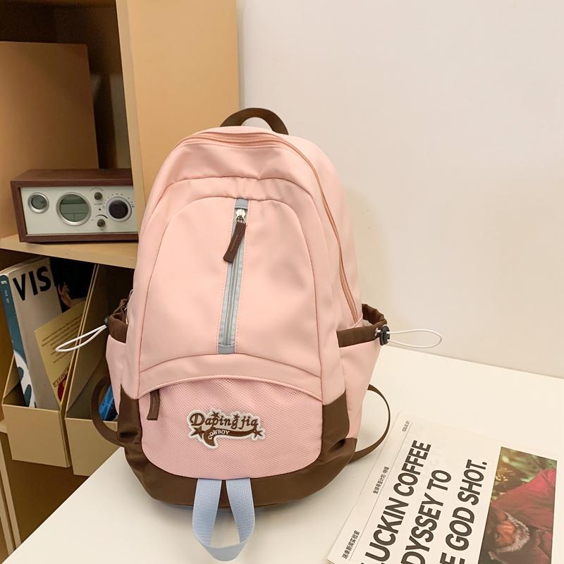 Girl Schoolbag Male Solid Color Backpack Female Large Capacity Travel Bag