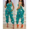 Women Printed Back Strapjumpsuit European and American Women Butterfly Print Back Strap Jumpsuit