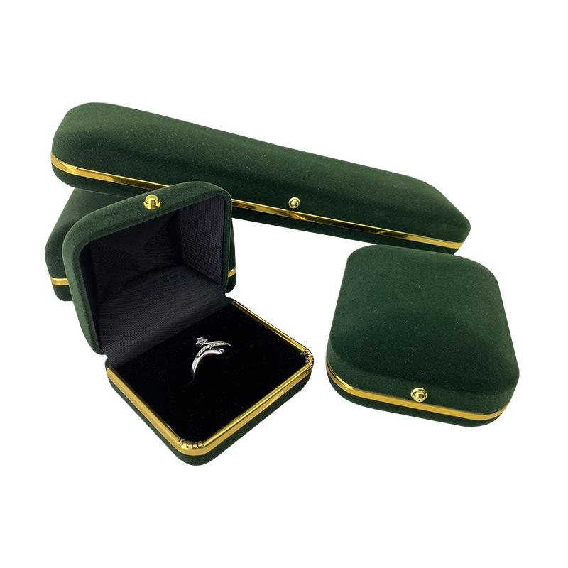 Xuhui gold edge velvet flocking cloth ring box pure color earring jewelry storage box jewelry jewelry packaging box