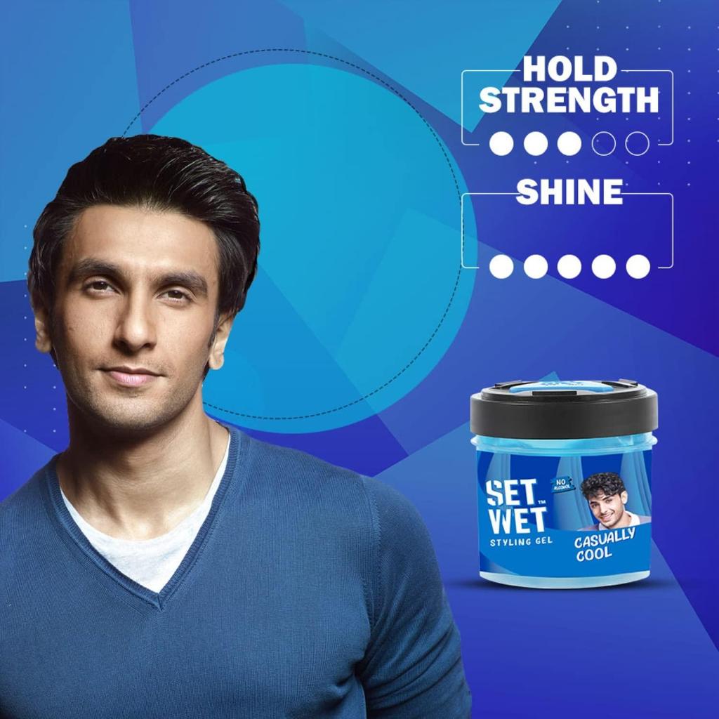 Styling Hair Gel for Men - Casually Cool, 250gm | Medium Hold, High Shine | For Medium to Long Hair |No Alcohol, No Sulphate