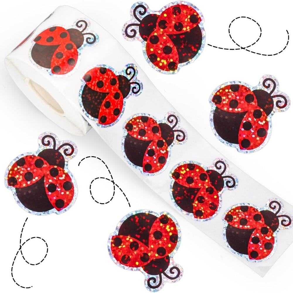 500 Stück/Rolle Sonnenblumen Halloween Aufkleber Schneemann Dekoratives Papier Geister Aufkleber Lasertyp Wasserdicht Reflektierende Etiketten Decals