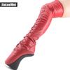 18CM High Hoof Heel Ballet Boots Lace Up Pointed Toe Over the Knee Sexy Thigh Boots