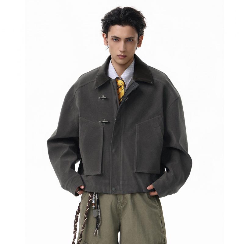 

Високоякісна робоча куртка JINBAOZHE у стилі амбару з пряжкою-літачком та великими кишенями для вуличного стилю. Medium