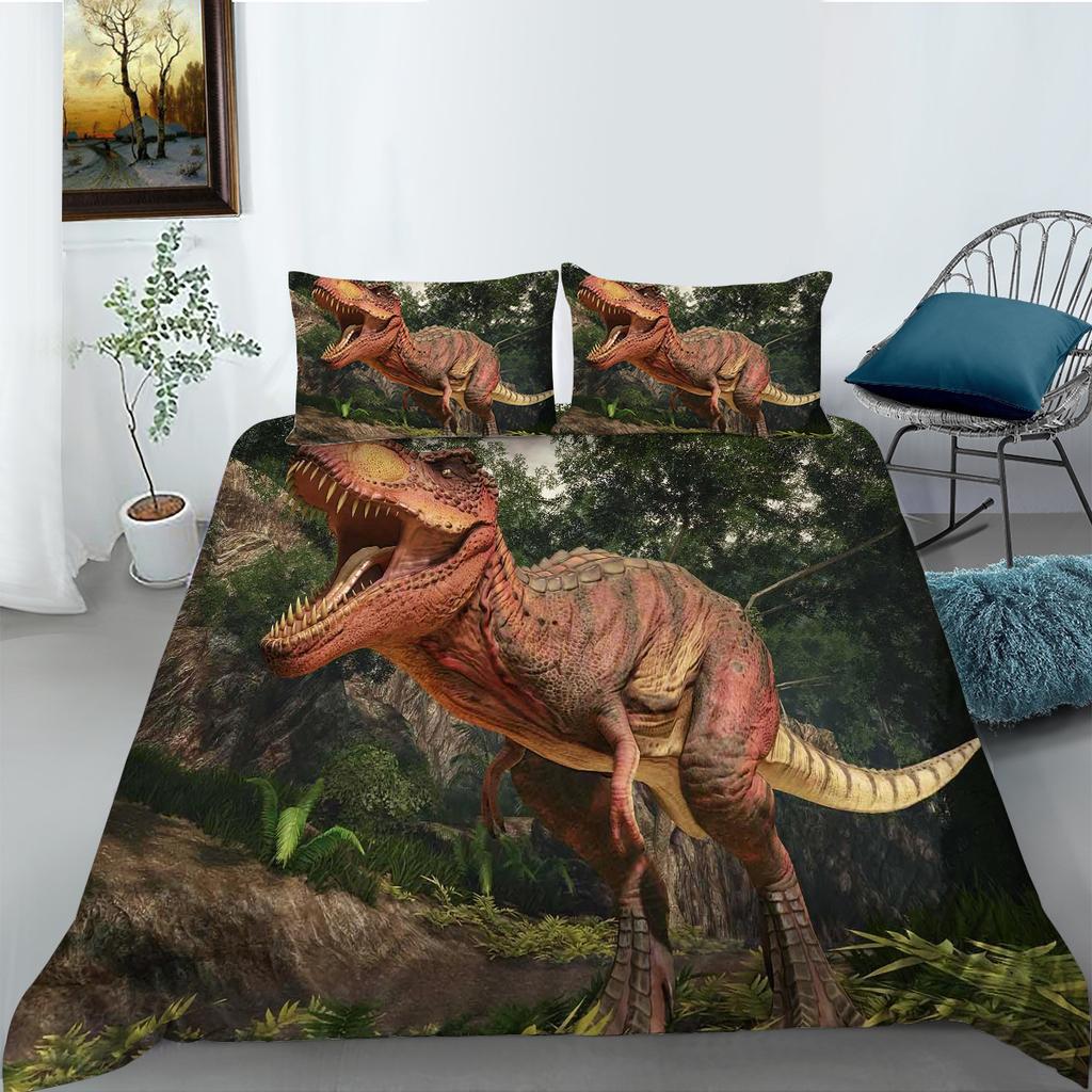 Digital Printing Bedding Two Or Three-Piece Set, Dinosaur Series Polyester Fabric
