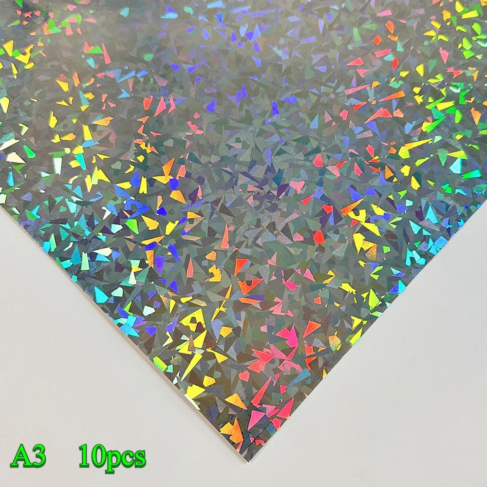 Laser Flash Paper Cross Border Hot SaleColorful ThickLaser Paper Gold SilverCard Paper Craft Paper Aluminum Foil PET MirrorPaper