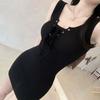Small man pure desire wind suspender dress female summer hottie sexy body strap waist hip short skirt