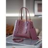 Small Wave Cutout Leather Tote Bag Crossbody Shoulder Set Women