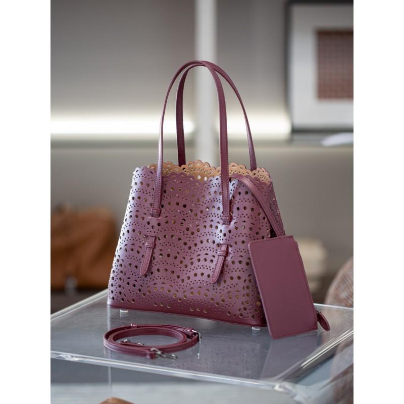 Small Wave Cutout Leather Tote Bag Crossbody Shoulder Set Women