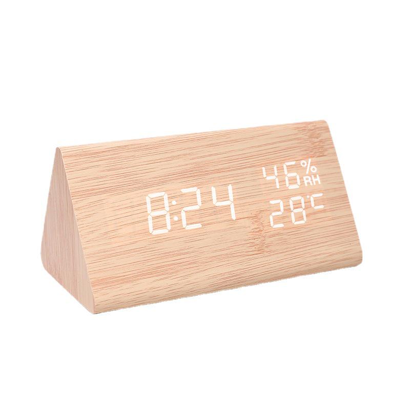 Multi-functional Digital Wood Alarm Clock with Temperature & Humidity Display