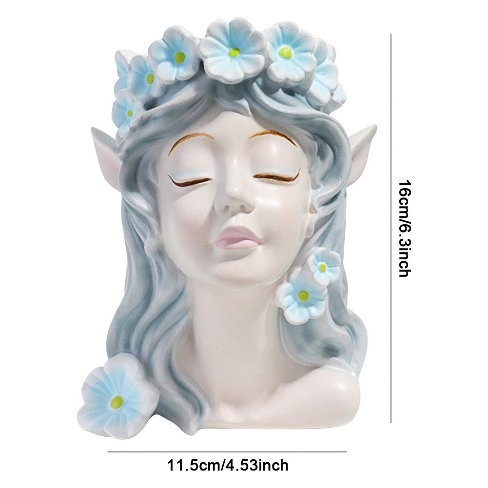 Flower Arrangement Container Resin Decorative Planters Crafts 16x11.5cm Cartoon Fairy Plant Pot Outdoor Garden Ornament