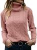 2026 Autumn/Winter Retro High Neck Solid Color Knit Sweater for Women