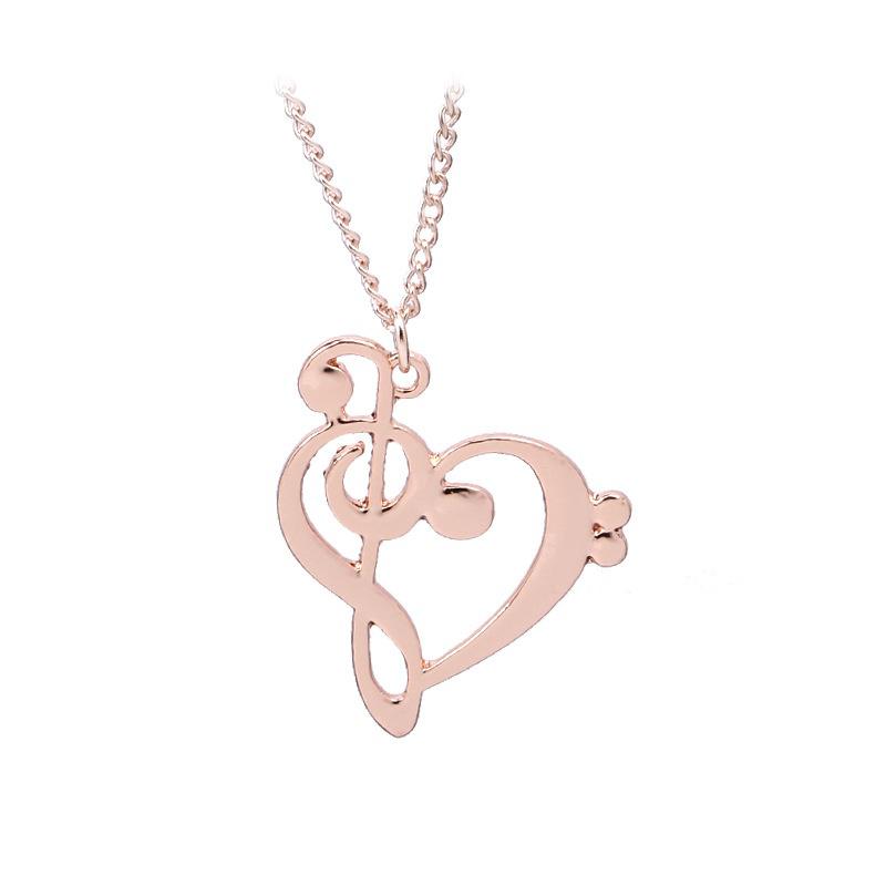 New Europe and America Jewelry Love Note Necklace Fashion Hollow Music Symbols Necklace