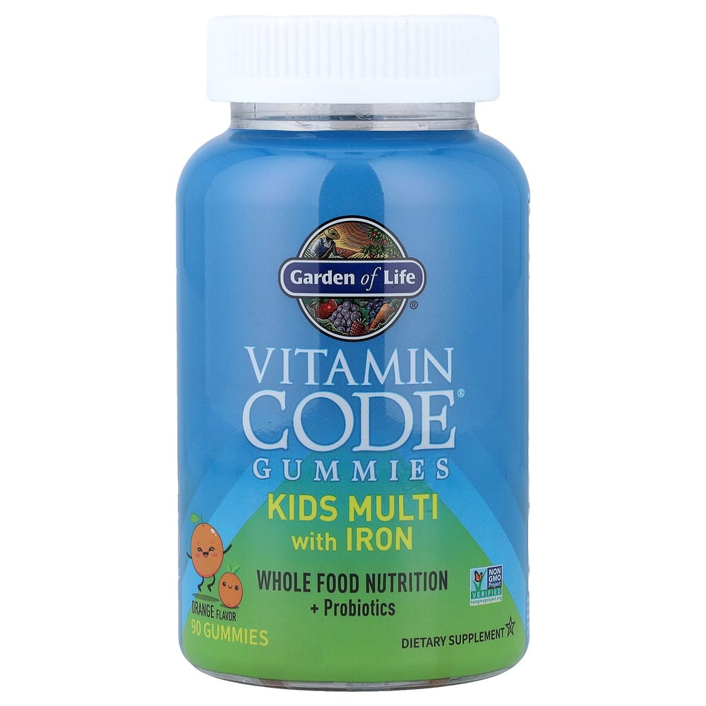 Garden of Life Vitamin Code Kids Multi Gummy, Orange Flavor, with Iron, 90 Count