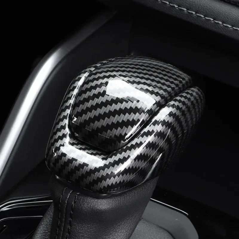 For Toyota Grand Highlander 2024 2025 ABS Carbonfiber Black Chrome Gear Lever Head Shift Knob Handle Cover Interior Accessories